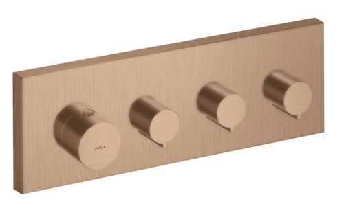 AXOR-HG-AXOR-ShowerSolutions-Thermostatmodul-360-120-Unterputz-eckig-fuer-3-Verbraucher-Brushed-Red-Gold-10751310 gallery number 1